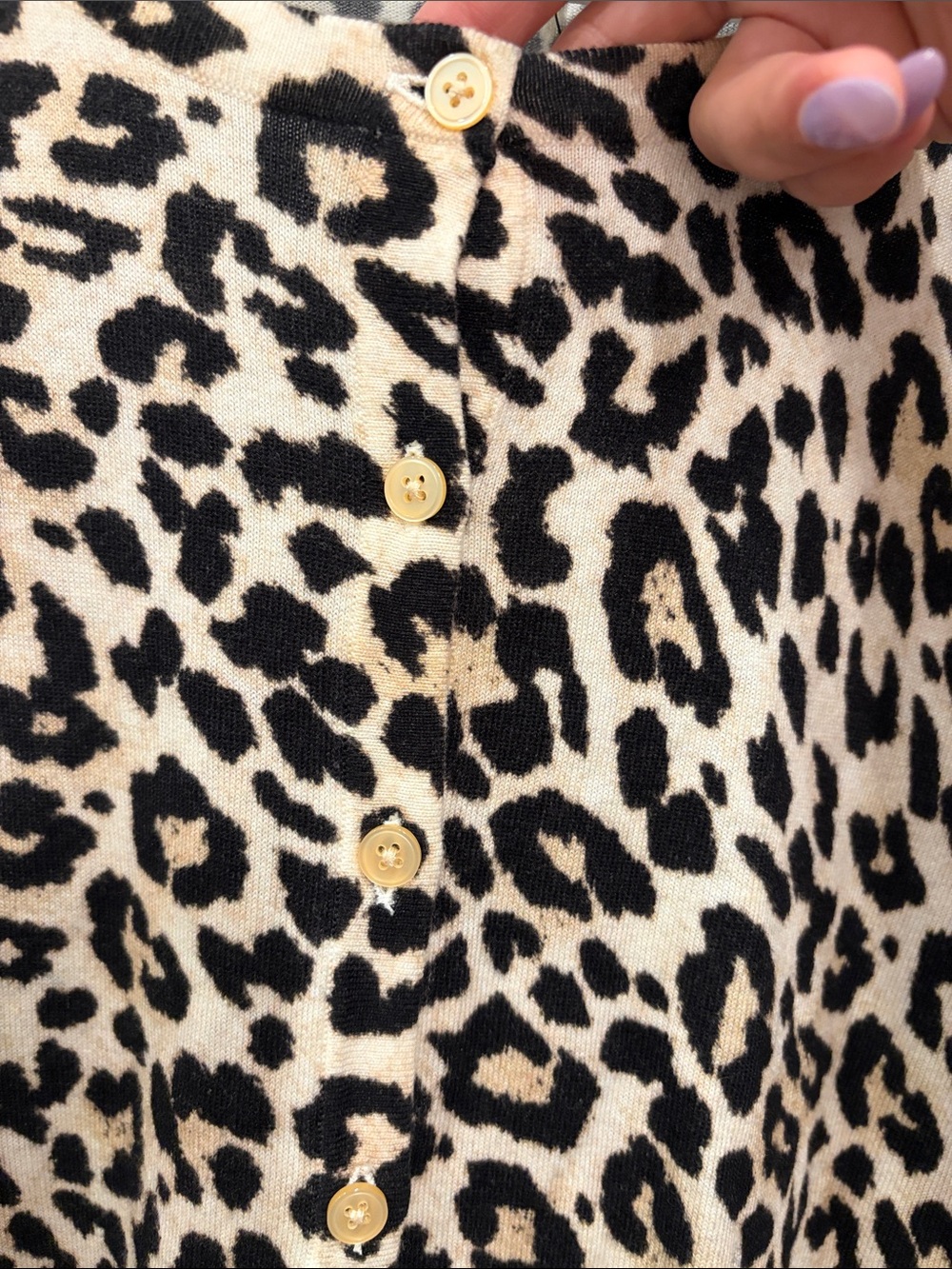 Talbots Leopard-Print Button-Front Sweater - Picture 6 of 6